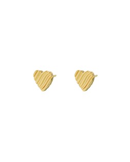 Oliver Bonas Veda Machine Etched Heart Gold Plated Stud Earrings £36