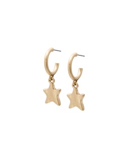 Oliver Bonas Viola Gold Tone Star Charm Drop Hoops £16.50