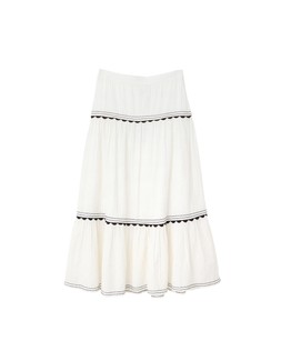 Oliver Bonas White Rik Rak Midi Skirt £75
