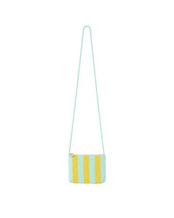 Oliver Bonas Yellow Aqua Striped Beaded Crossbody Bag £38