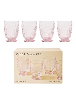 Paola Pink Footed Tumblers Set of Four £19.5
