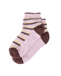 Pink & Brown Striped Glitter Sheer Ankle Socks £8.5