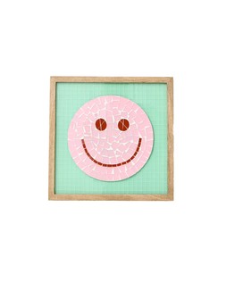 Pink Happy Face Framed Mosaic Wall Art £60