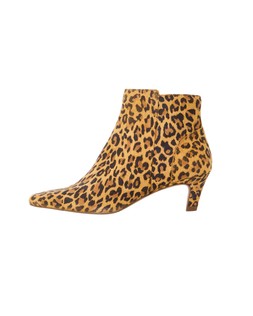 Pointed Brown Leopard Print Suede & Leather Heeled Boots £130