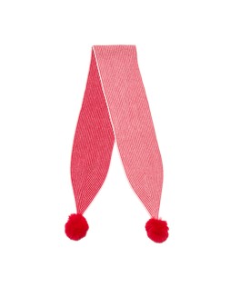Red & Pink Plated Pom Pom Skinny Scarf £30