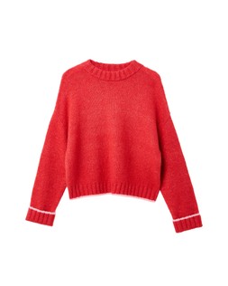 Red & Pink Trim Crew Neck Knitted Jumper £65