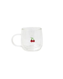 Round Clear Glass Cherry Mug £12.50