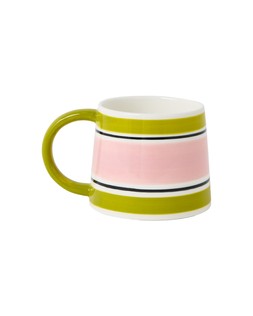 Sabio Green & Pink Stripe Mug £12.50