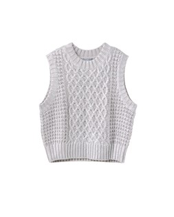 Silver Metallic Cable Knit Chunky Tank Top £60