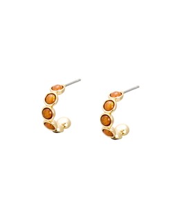 Skylar Circular Smoked Topaz Stone Hoop Earrings £16.50