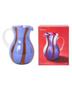 Veta Blue Stripe Round Glass Jug £25