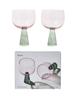 Yara Green Bubble Gin Glasses Set of Two £22.50