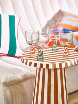 Yara Peach Bubble Wine Glasses Set of Two £22.50