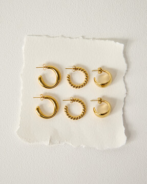 Cassy Gold Tone Waterproof Chunky Hoop Earrings from Oliver Bonas