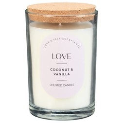 B&M HOME SS26 // CANDLES // CANDLE WITH CORK LID - PEACE // £3 //