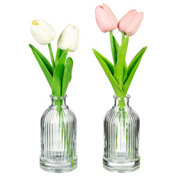 B&M HOME SS26 // MOTHER'S DAY // TULIPS IN GLASS VASE // £2.50 EACH //