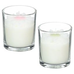 B&M HOME SS26 // COUNTRY RUSTIC // GLASS CANDLE WITH 3D FLOWER // £2 EACH //