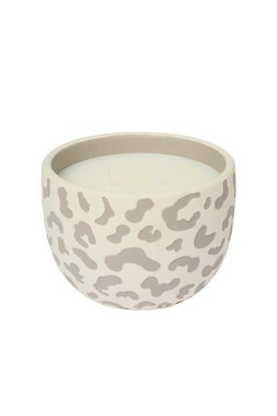 B&M GARDEN SS26 // NATURAL GARDEN // LEOPARD PRINT CERAMIC CANDLE // £5 //