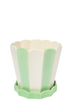 B&M GARDEN SS26 // GARDEN LIFE // STRIPE PLANTER ON PLATE // £5 //