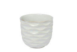 B&M GARDEN SS26 // PLANTERS, POTS & FOLIAGE // WHITE WAVE EMBOSSED PLANTER - SMALL // £3 //