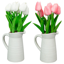 B&M HOME SS26 // MOTHER'S DAY // 7 TULIPS IN CERAMIC JUG VASE // £6 EACH //