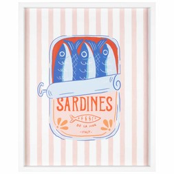 B&M HOME SS26 // ISLE LIFE - LIMITED TIME ONLY // PRINTED WALL ART 40X50CM - SARDINES // £5 //