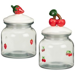 B&M HOME SS26 // PRETTY FRUIT DINING // FRUIT MOTIF GLASS JAR // £3 EACH //