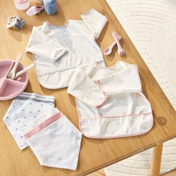 B&M 2026 // BABY EVENT // COVERALL BIB £4 EACH // 3PK BANDANA BIBS £3.50 EACH // SILICONE SECTION PLATE £4.50 EACH //