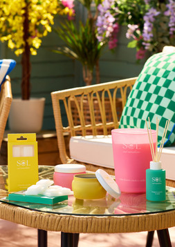 B&M HOME SS26 // CANDLES // SOL WAX MELTS £1.50 EACH // SOL TIN CANDLE £2.50 // LARGE SOL CANDLE £5 EACH //