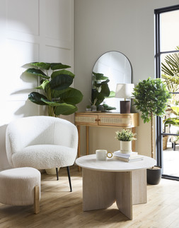 B&M HOME SS26 // FURNITURE SHOWCASE // TYLER TEDDY TUB CHAIR £100 // KRISTEN SIDEBOARD - DARK OAK £100 // HOME COLLECTION COFFEE TABLE £40 //
