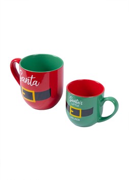 Santa & Santas Little Helper Mug Set