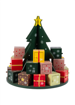 Advent Christmas Tree Wooden Decoration