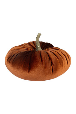 Velour pumpkin cushion orange