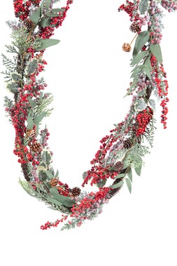 180cm Frosted red berry garland