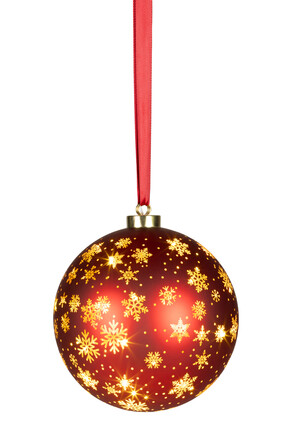 Micro LED glass hanging rotating bauble red 19cm from Dobbies Garden Centres