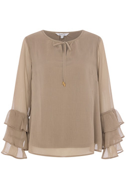 Tie Neck Chiffon Blouse with Frill Detail £18