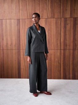 Cropped Boxy Blazer £35, Tailored Wide Leg Trousers £25