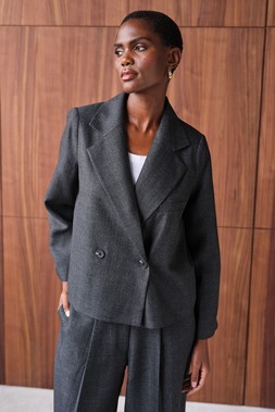 Cropped Boxy Blazer £35, Tailored Wide Leg Trousers £25 1