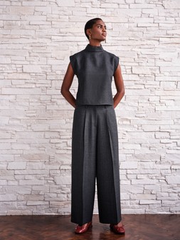 High Neck Sleeveless Top £20, Tailored Wide Leg Trousers £25 1