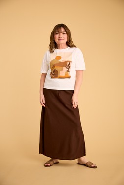 Abstract Print T-Shirt £14 & Tie Waist Linen Skirt £20