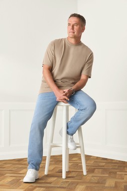 Mens Tan Peached Cotton Rich T-Shirt