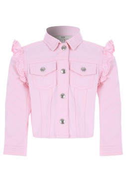 Younger Girls Pink Cotton Denim Jacket