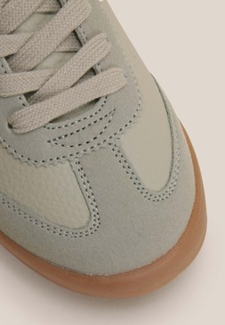 Green Retro Stripe Trainers