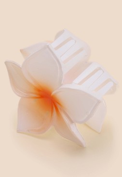 White Ombre Lotus Flower Hair Clip