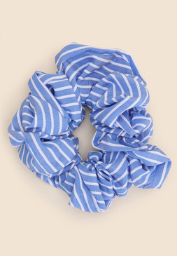 Blue & White Stripe Extra Large Scrunchie