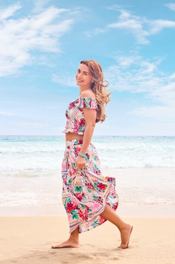 Floral printed maxi skirt
