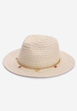 Straw Chain Detail Hat