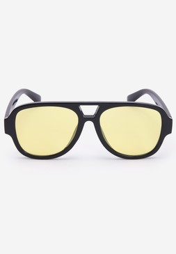 Yellow and Black Aviator Sunglasses