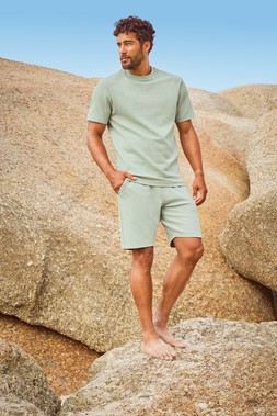 Mens Green Compact Textured T-Shirt £8