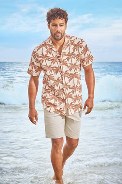 Mens Rust Palm Tree Short Sleeve Shirt £12.80